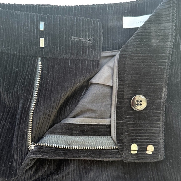 Frame Le Palazzo Crop Trouser in Noir- Corduroy - Picture 5 of 5